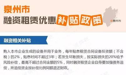 各地對融資租賃公司優惠政策及稅收補貼大全