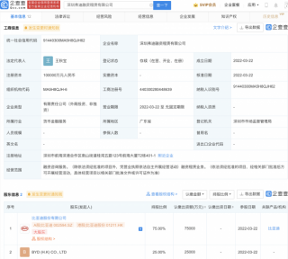 比亞迪成立融資租賃公司 企查查顯示注冊資本10億元