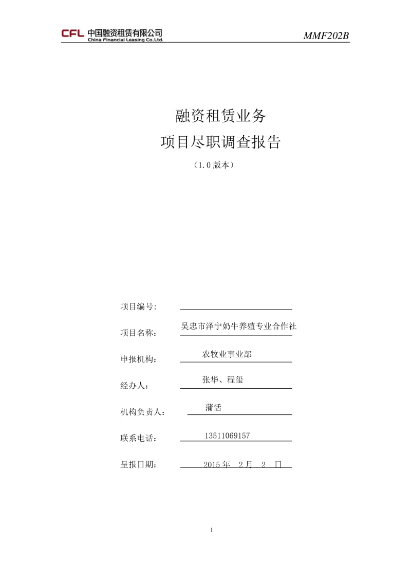 2015小企業授信盡職調查報告.doc